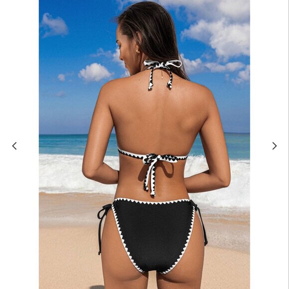 NWT Contrast Push-Up Bikini Top & Cheeky Bottoms Set Size Small - Picture 2 of 7